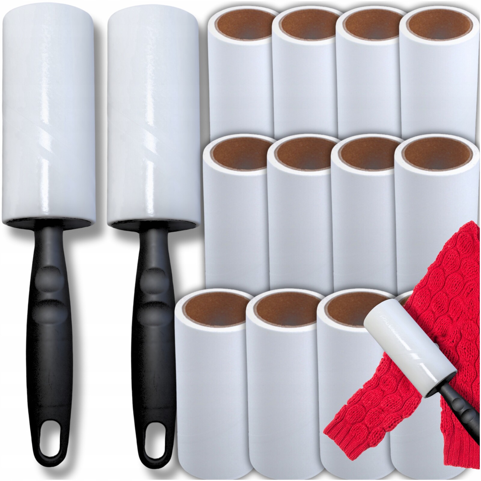 14 x Rolka Ruční kartáč na čalounění, na oblečení, na odstraňování chlupů