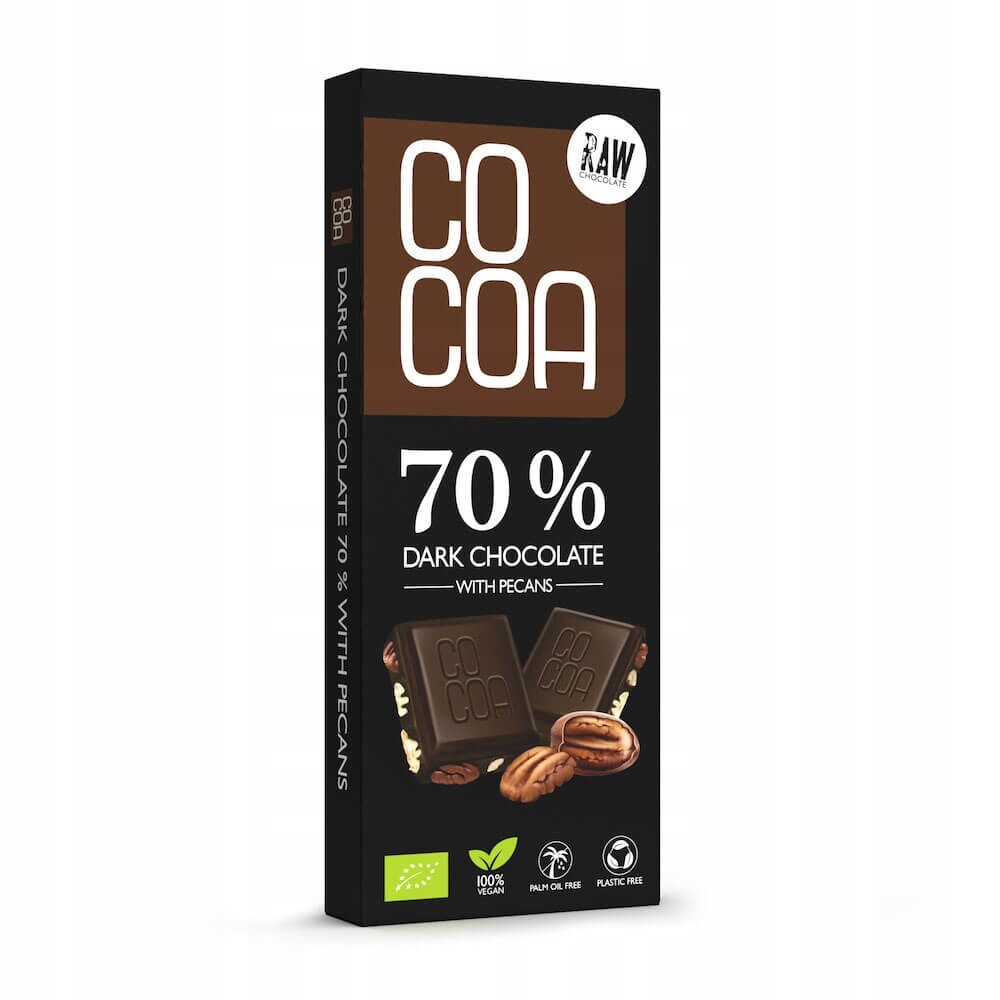 3x Tmavá Čokoláda 70 % S Pekanovými Ořechy Bio 40 g Cocoa