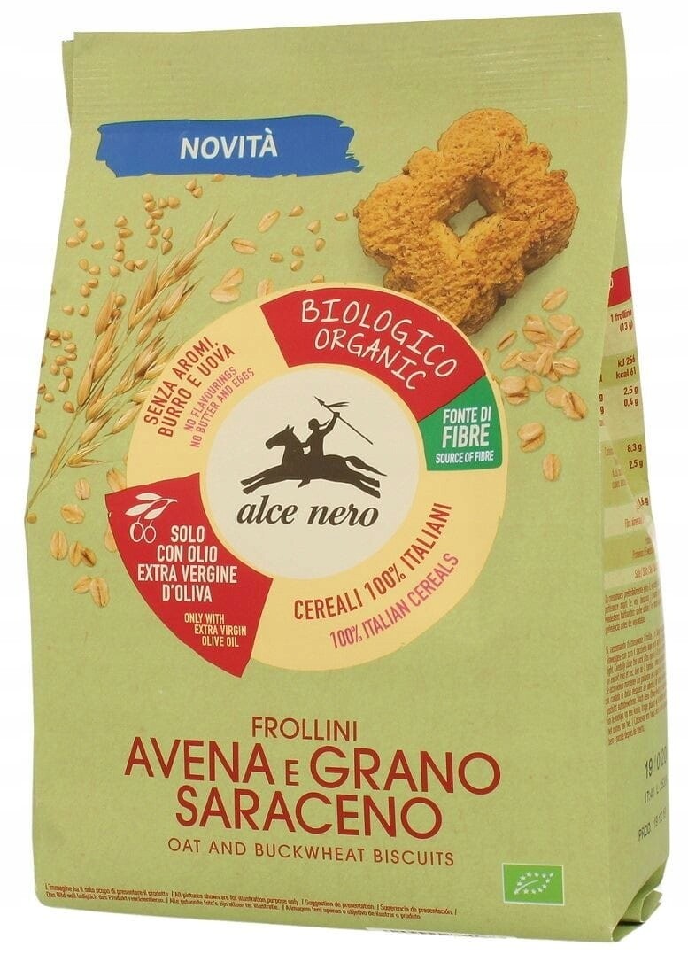 3x Ovesné Pohankové Sušenky Bio 250 g Alce Nero