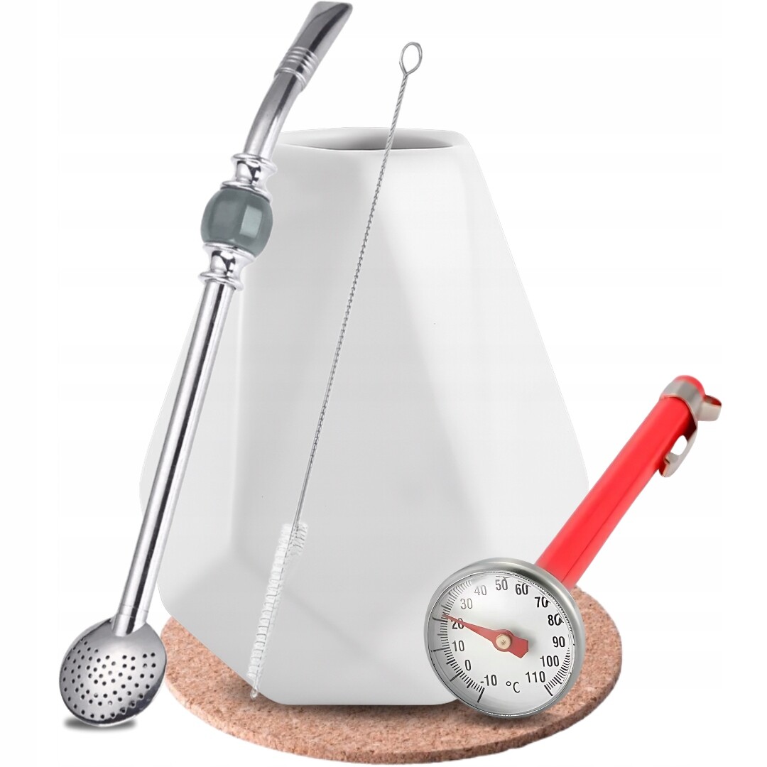 Startovací Sada pro Yerba Mate Bílá Tykev Bombilla Křišťálová Příslušenství