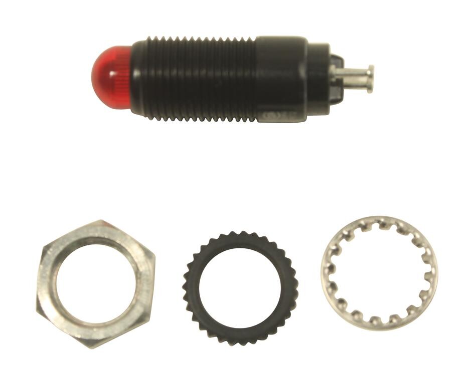 Dialight 249-7872-3731-504F. Panel Mount Indicator, Led, 9.53Mm, Red, 28V