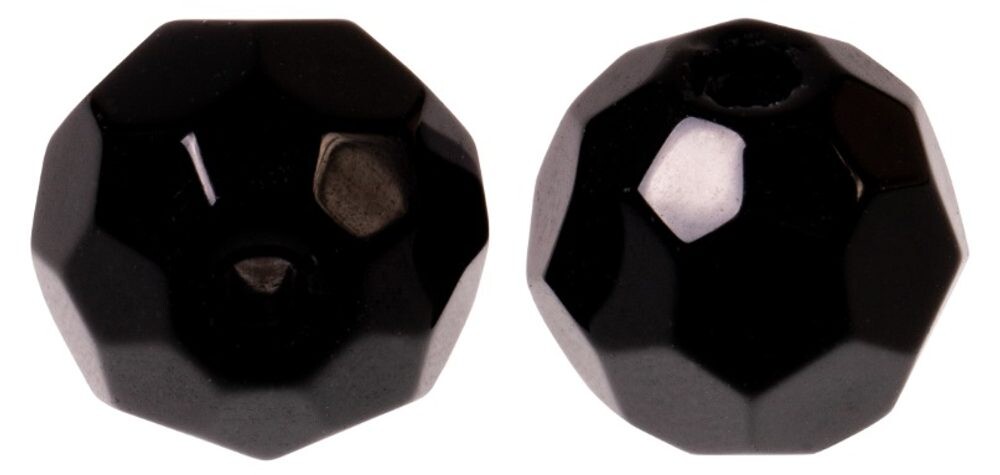 Zeck Skleněné korálky Faceted Glass Beads Black - 6mm