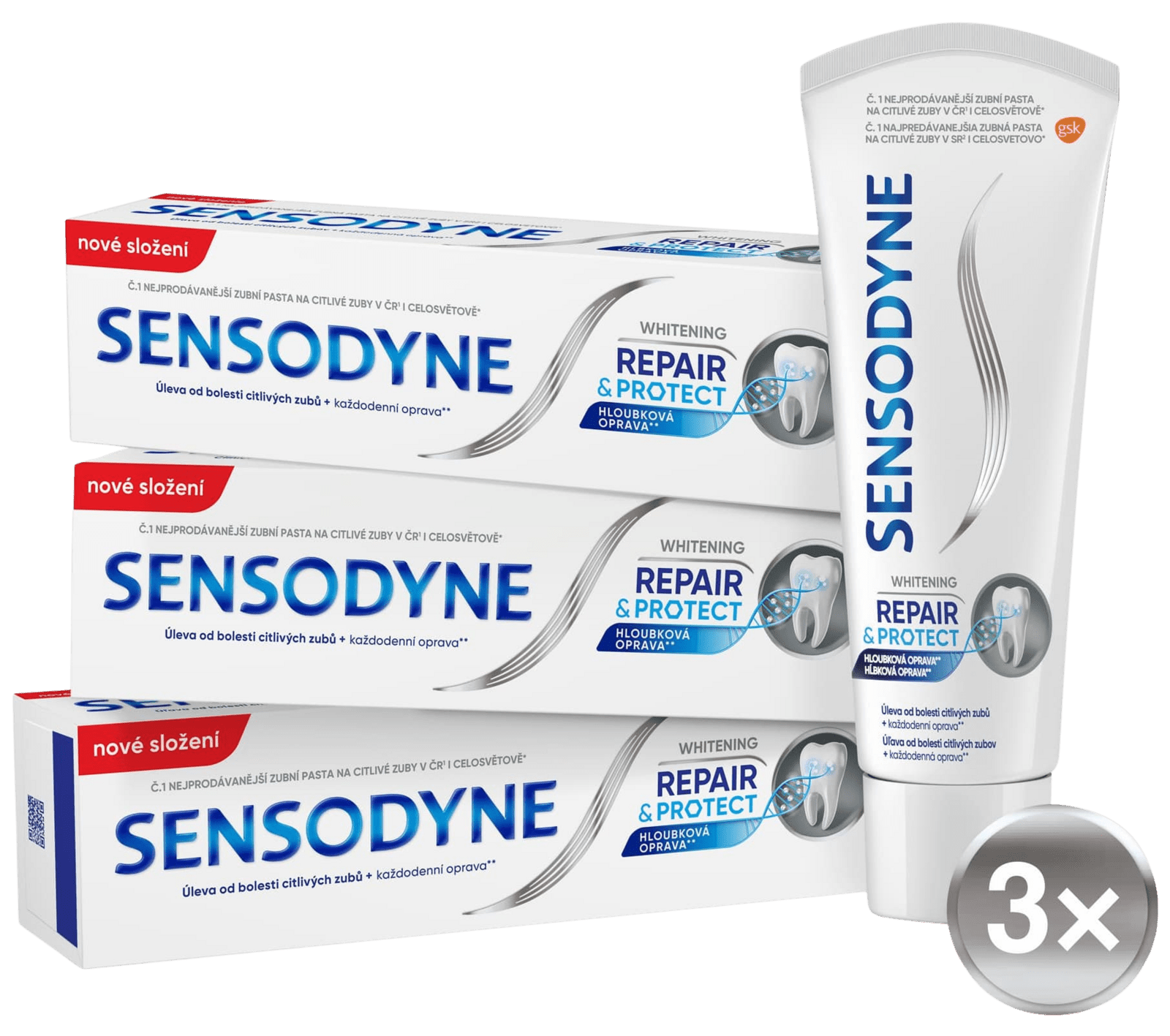 SENSODYNE Zubní pasta Repair & Protect Whitening 3 x 75 ml