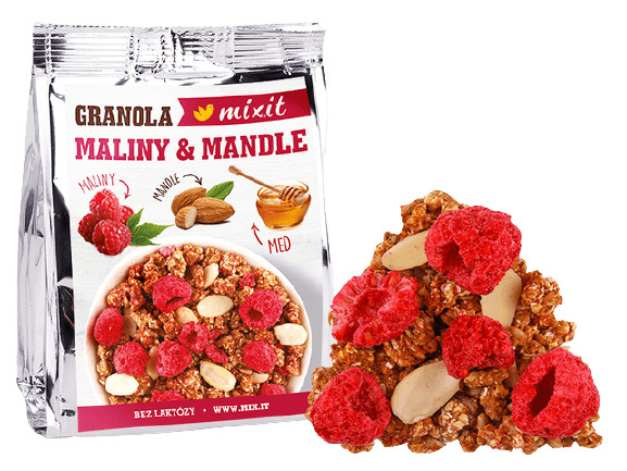 MIXIT Granola z pece maliny a mandle do kapsy 70 g