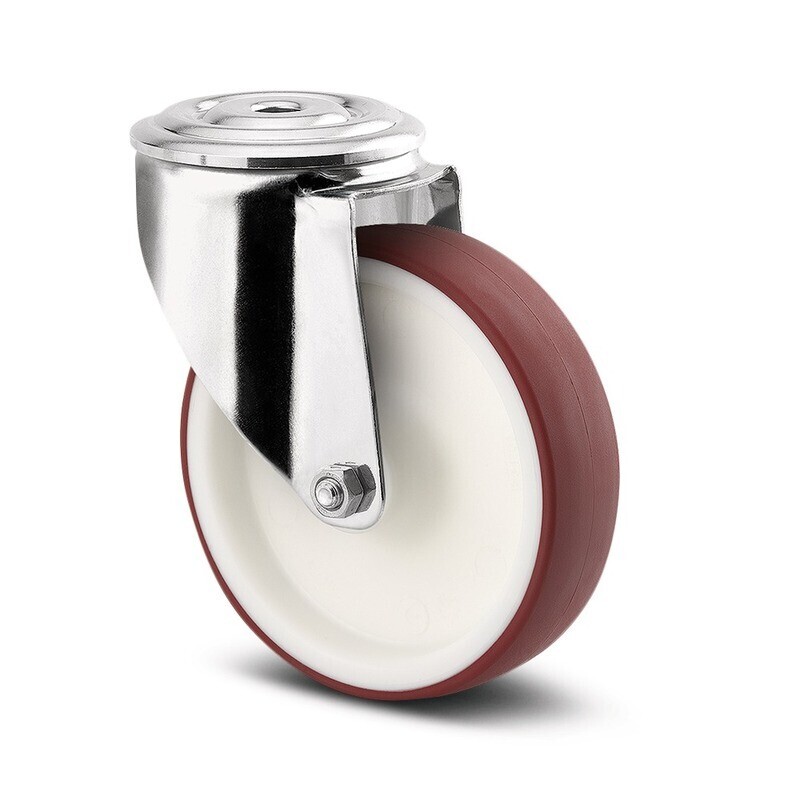 Tente Kolečko s červenou polyuretanovou obručí 100 mm, otočné 3009