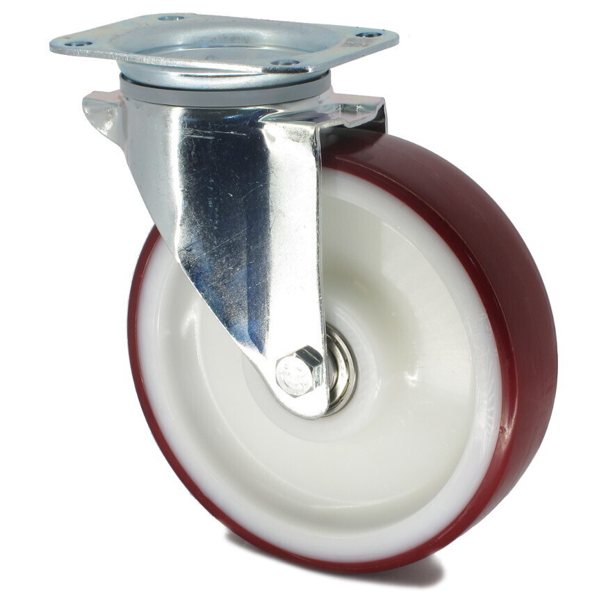 Tente Kolečko s červenou polyuretanovou obručí 200 mm,otočné 3017