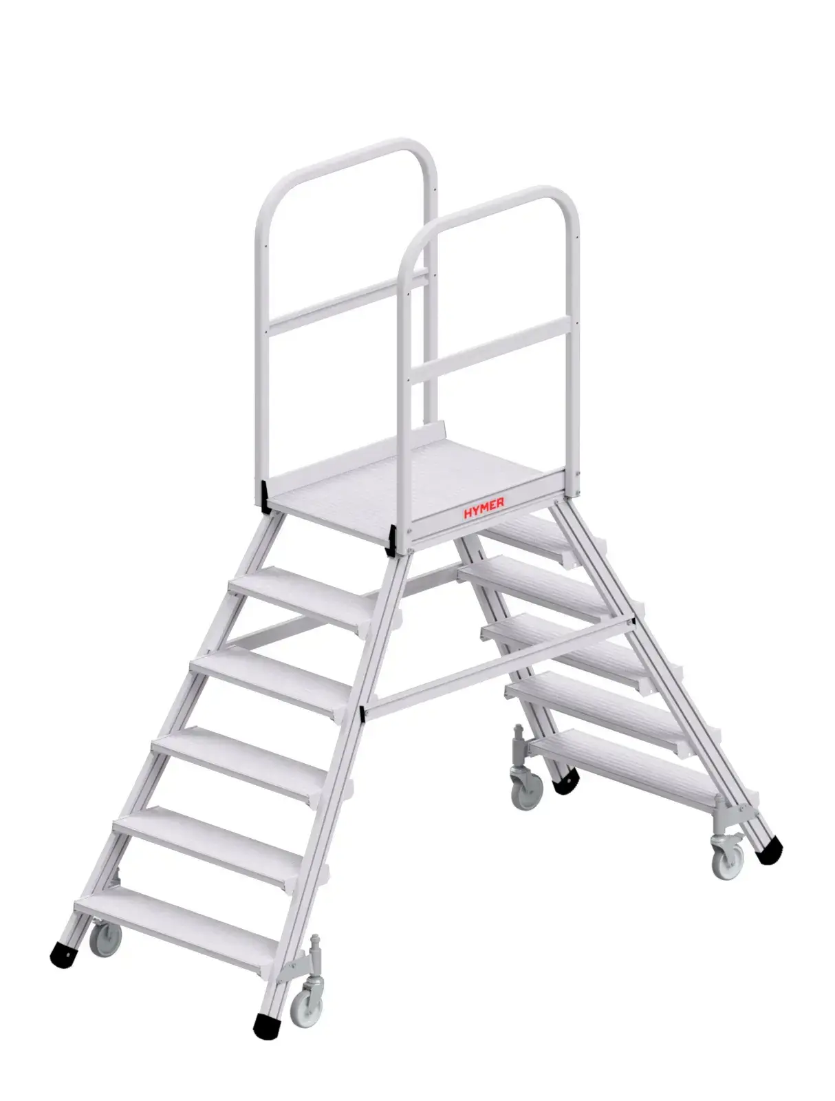 Oboustranná pojízdná hliníková plošina HYMER 6 nášlapů