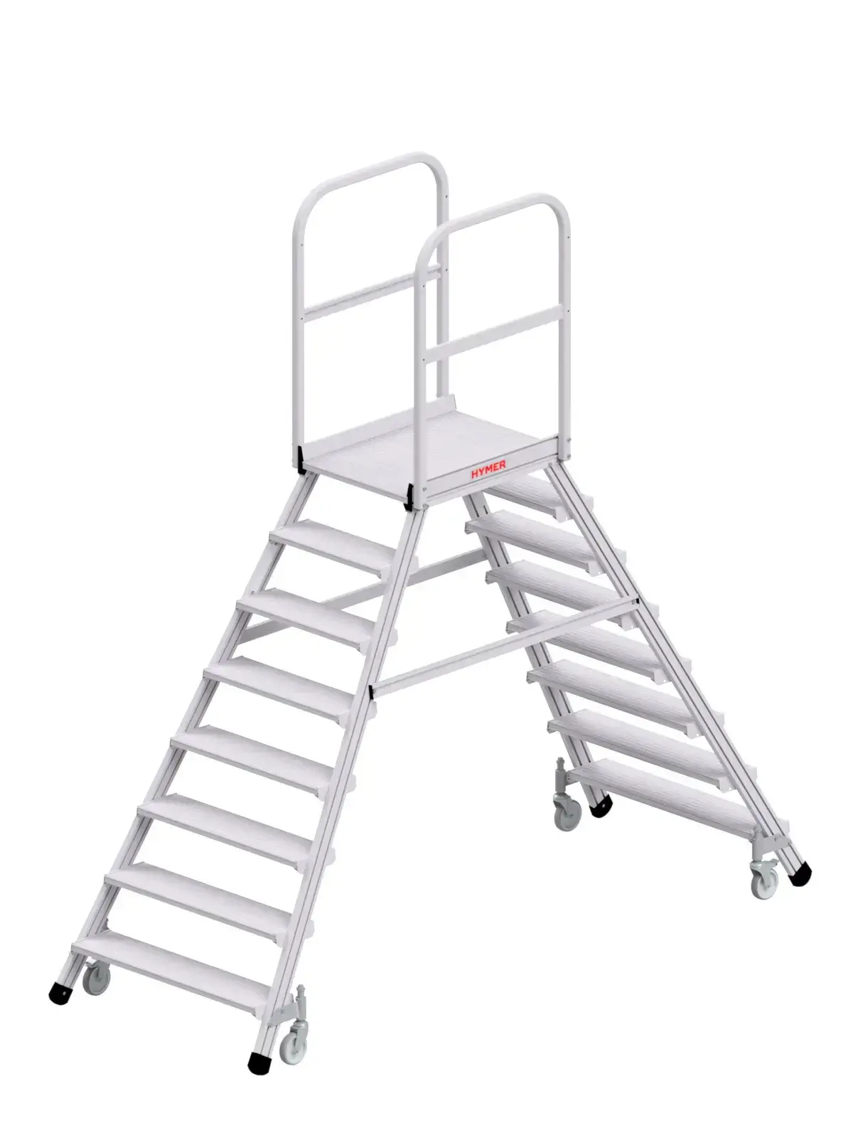 Oboustranná pojízdná hliníková plošina HYMER 8 nášlapů
