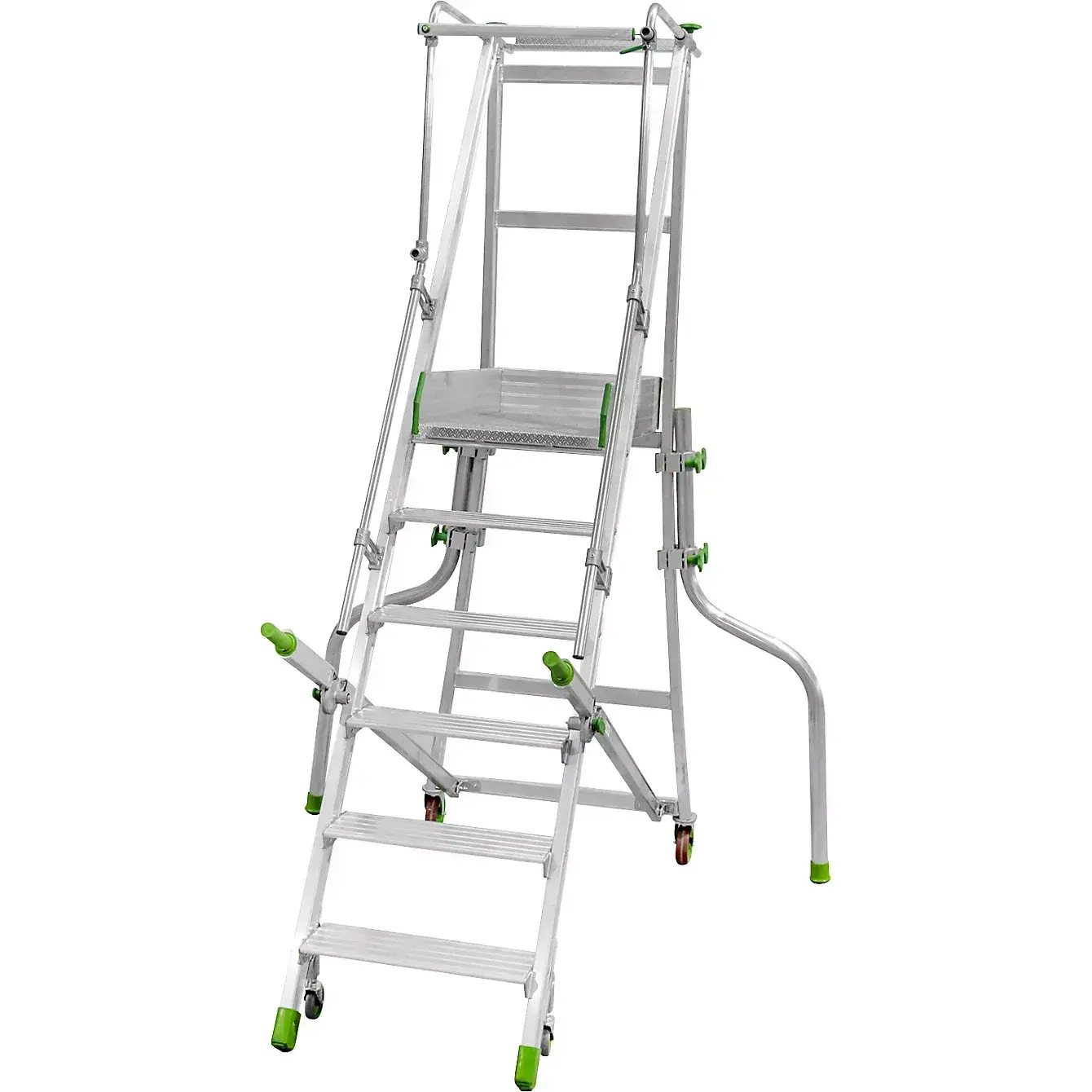 Pojízdné hliníkové schůdky FACAL 5 nášlapů + plošinka