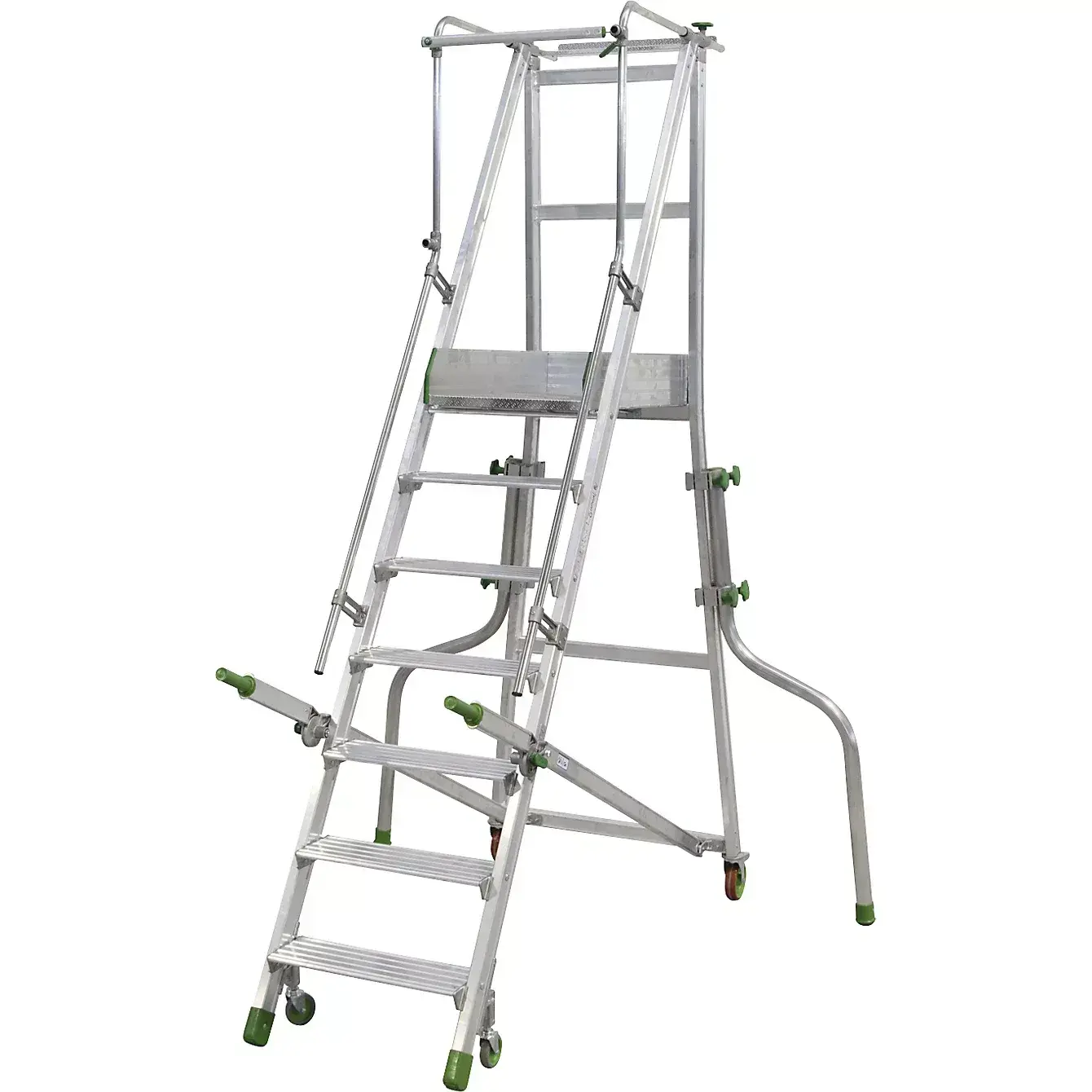 Pojízdné hliníkové schůdky FACAL 6 nášlapů + plošinka