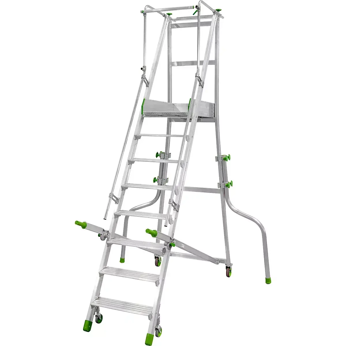 Pojízdné hliníkové schůdky FACAL 7 nášlapů + plošinka