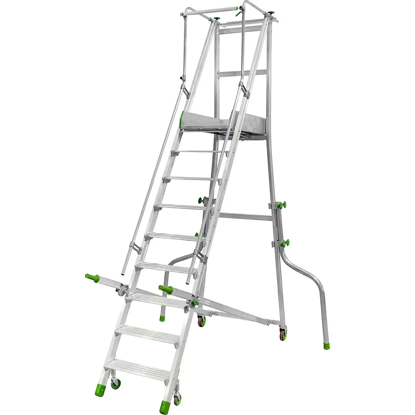 Pojízdné hliníkové schůdky FACAL 8 nášlapů + plošinka