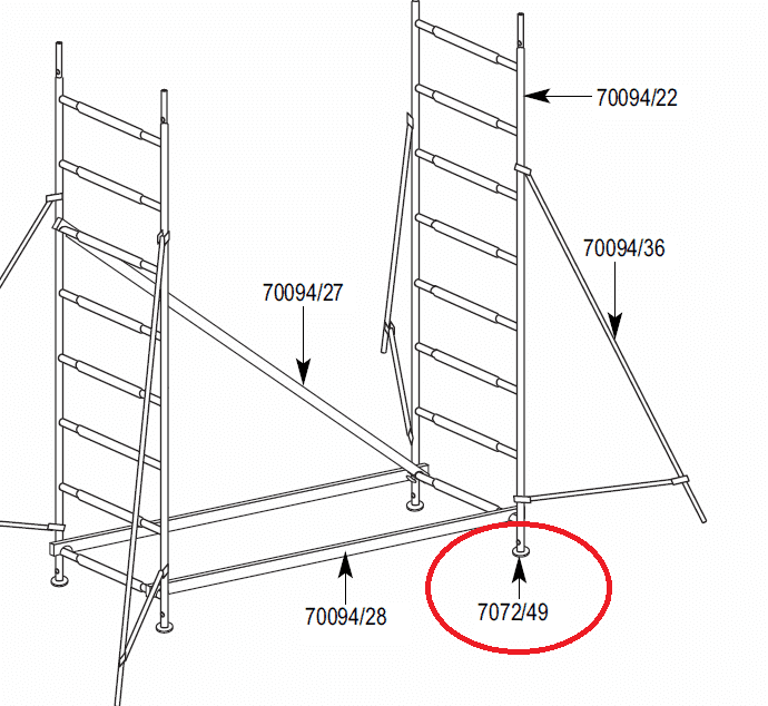 Plastová patka k lešení Hymer typ AL 700