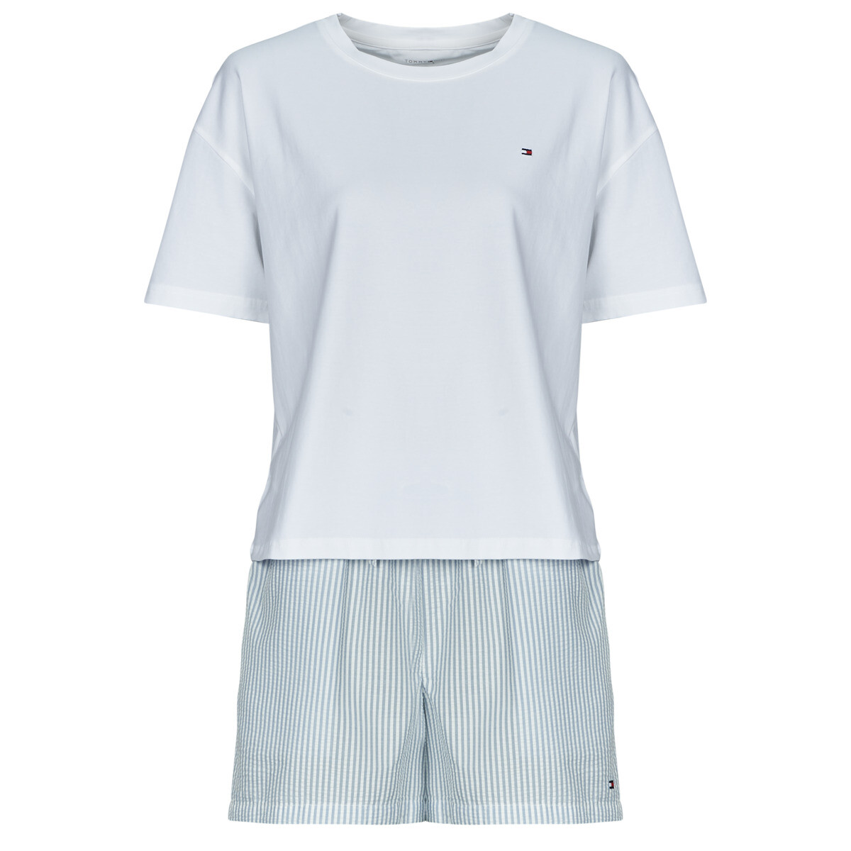 Tommy Hilfiger  JERSEY TEE SEERSUCKER SHORT SET  Bílá