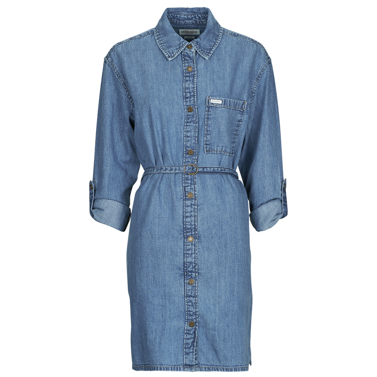 Guess  GJ LS DENIM SHIRT  Modrá