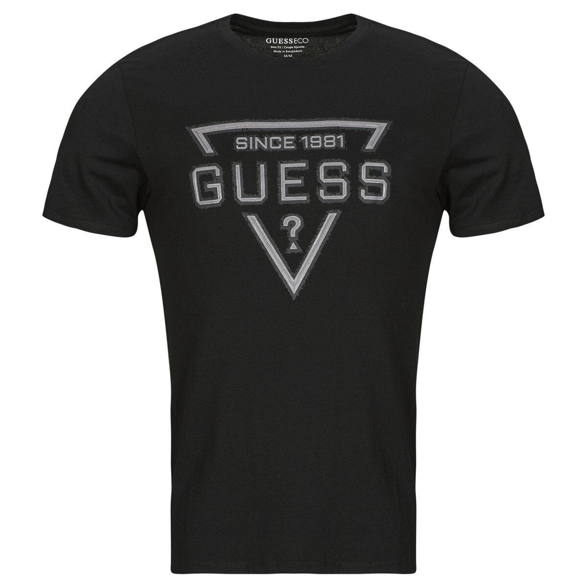 Guess  SS BSC PAINTED TRIANGLE TEE  Černá