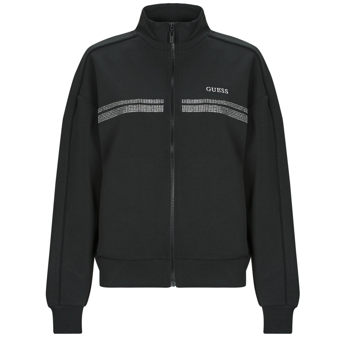Guess  BERTHE HIGH NECK FULL-ZIP  Černá