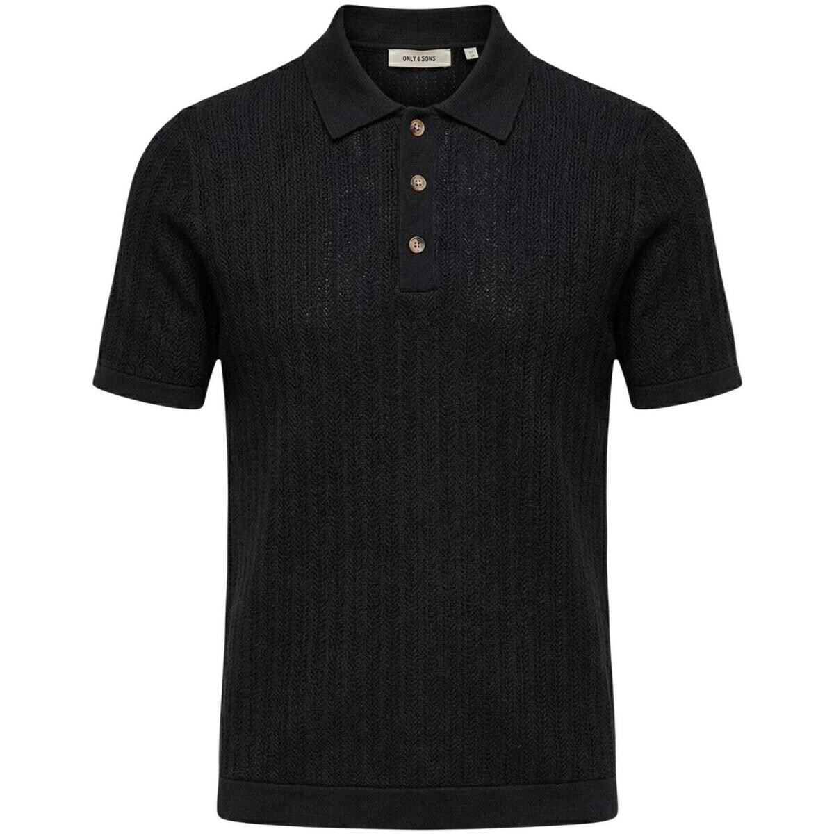 Only & Sons   Onsmoon Reg 12 Ss Polo Knit Noos 22032760  Černá