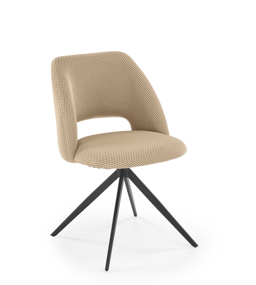 Designová otočná židle LARTON — kov, tkanina, více barev Béžová