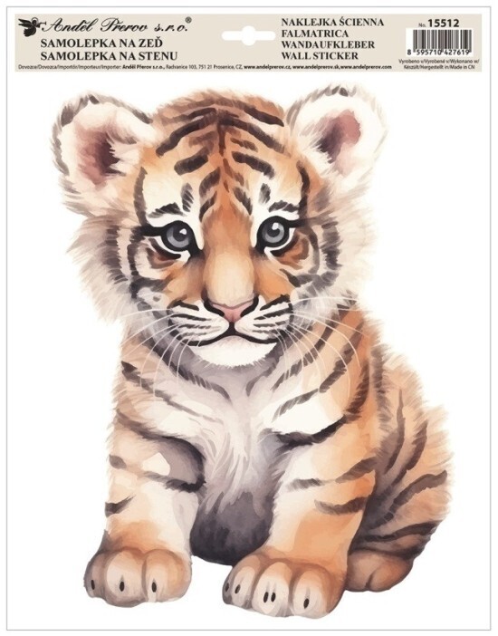 Anděl Samolepka na zeď - barevná - Tygr - 15512