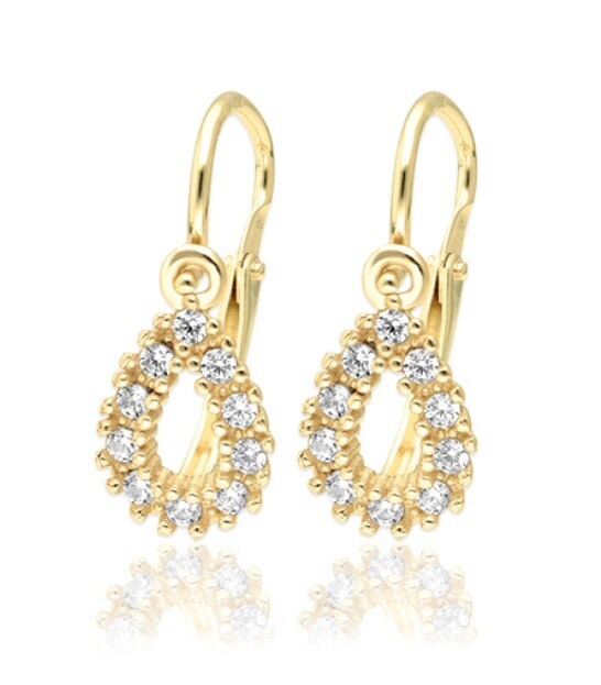 Soliter Dětské zlaté náušnice Kapka se zirkony 239 001 01341 00