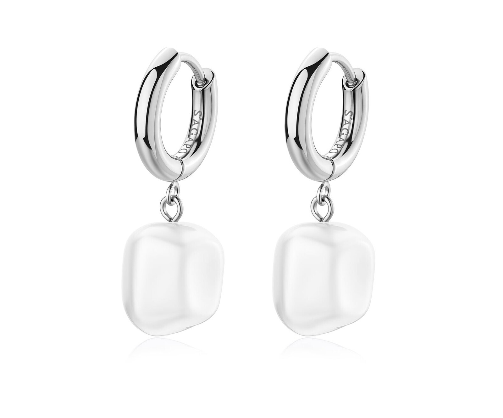 S'Agapõ Visací ocelové náušnice s perlou Shell Wisdom SWI49