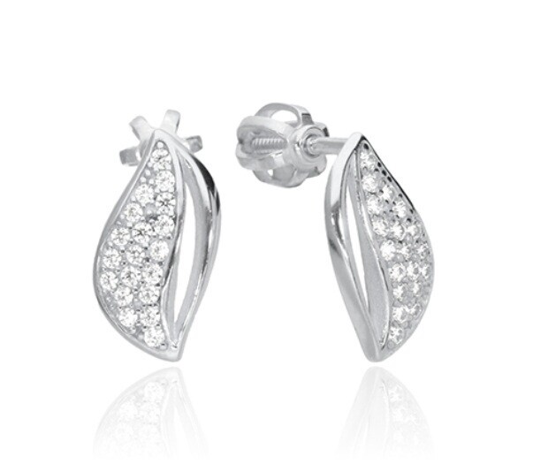 Soliter Slušivé náušnice z bílého zlata se zirkony 239 001 01264 07