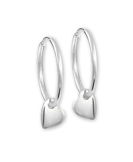 Soliter Stříbrné náušnice kruhy se srdíčky 2v1 431 001 02804 04