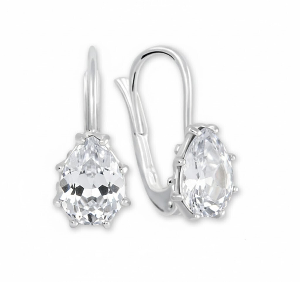 Soliter Stříbrné náušnice s čirým krystalem Kapka 438 001 01778 0400000