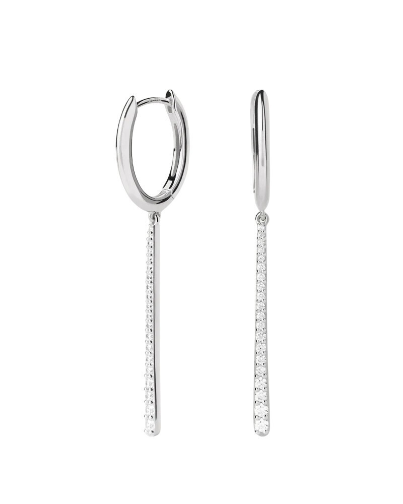 PDPAOLA Stříbrné visací náušnice Olga Hoops Essentials AR02-C88-U