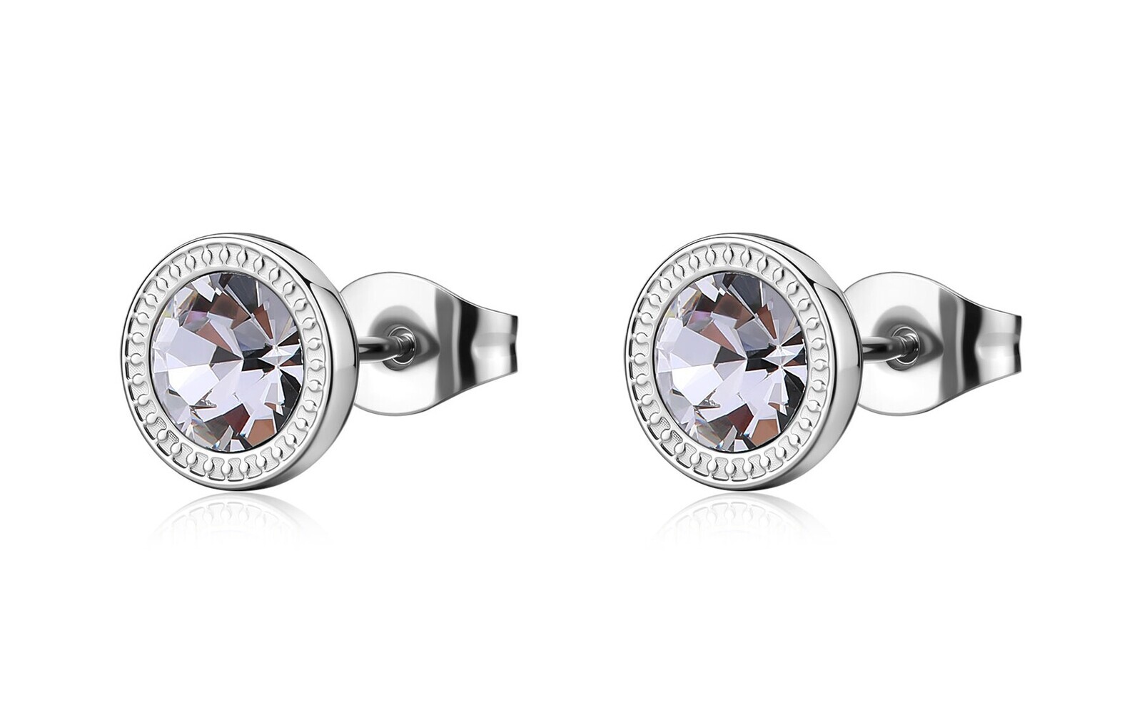 S'Agapõ Ocelové pecky s čirým krystalem Lucky Light SKT63