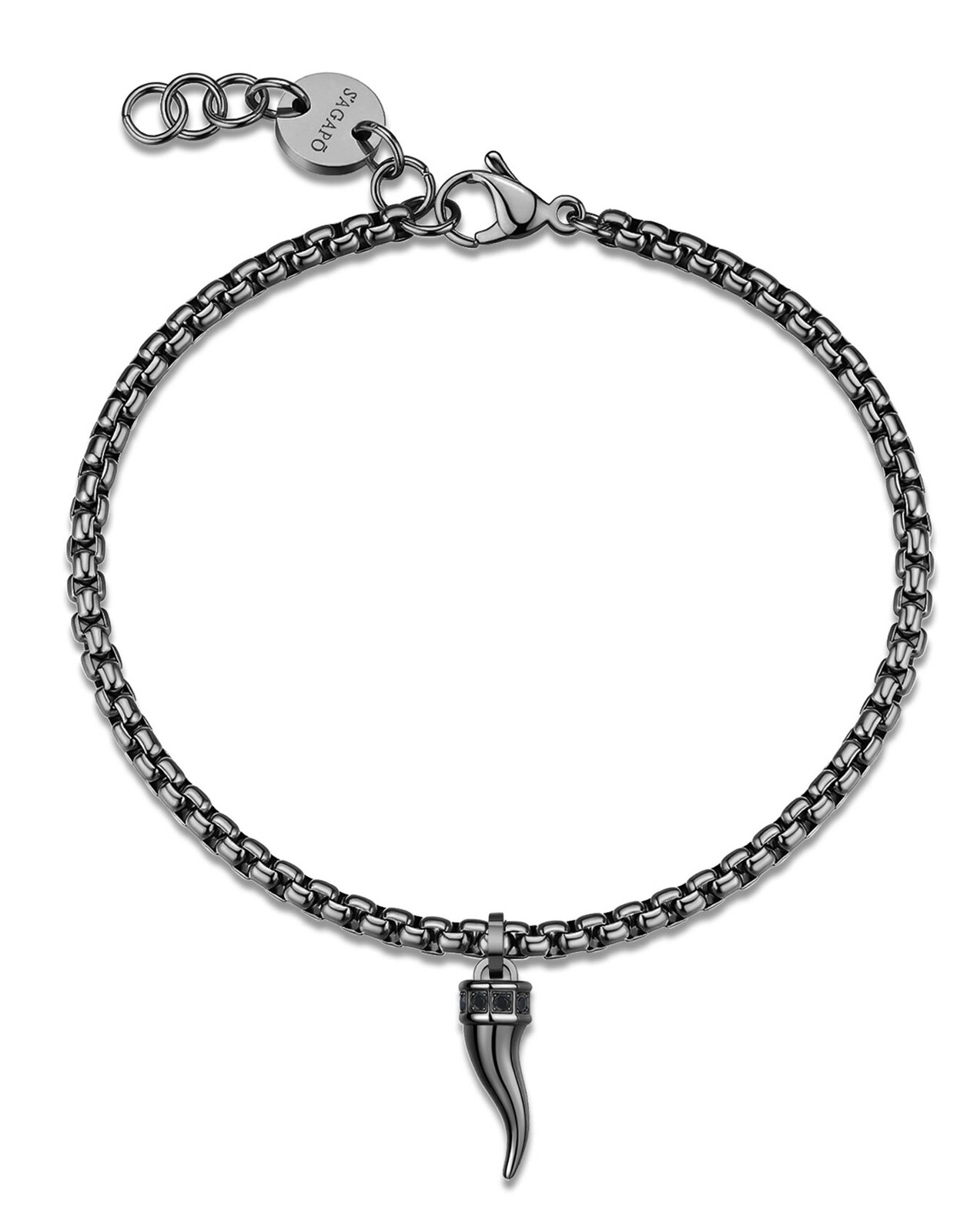 S'Agapõ Pánský ocelový náramek se zirkony Cornicello Rogue SRG41