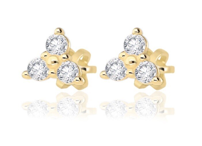 Soliter Peckové náušnice ze žlutého zlata se zirkony 239 001 01339