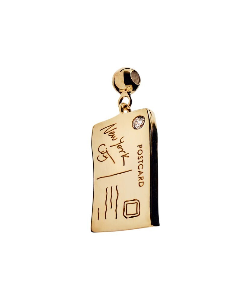 PDPAOLA Pozlacený přívěsek se zirkonem NY Pohlednice CH01-285-U