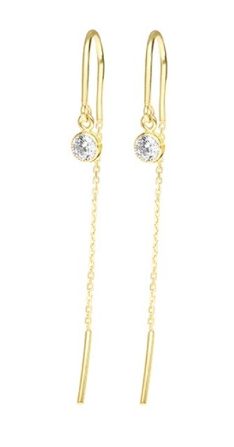 Soliter Zlaté řetízkové náušnice s čirým zirkonem 236 001 01161 00