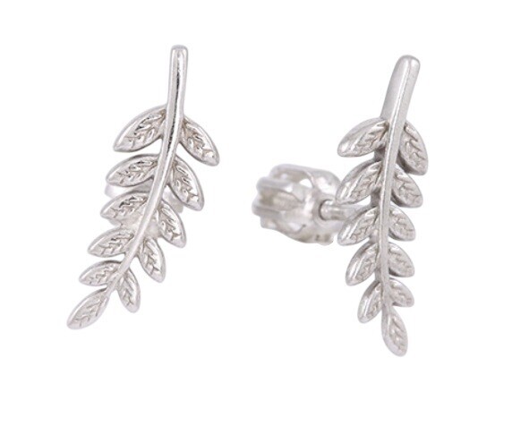 Soliter Podélné stříbrné náušnice Lístky 431 001 02849 04