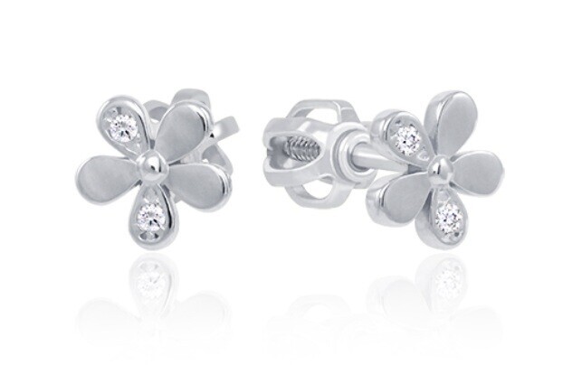 Soliter Kytičkové náušnice z bílého zlata se zirkony 239 001 01291 07
