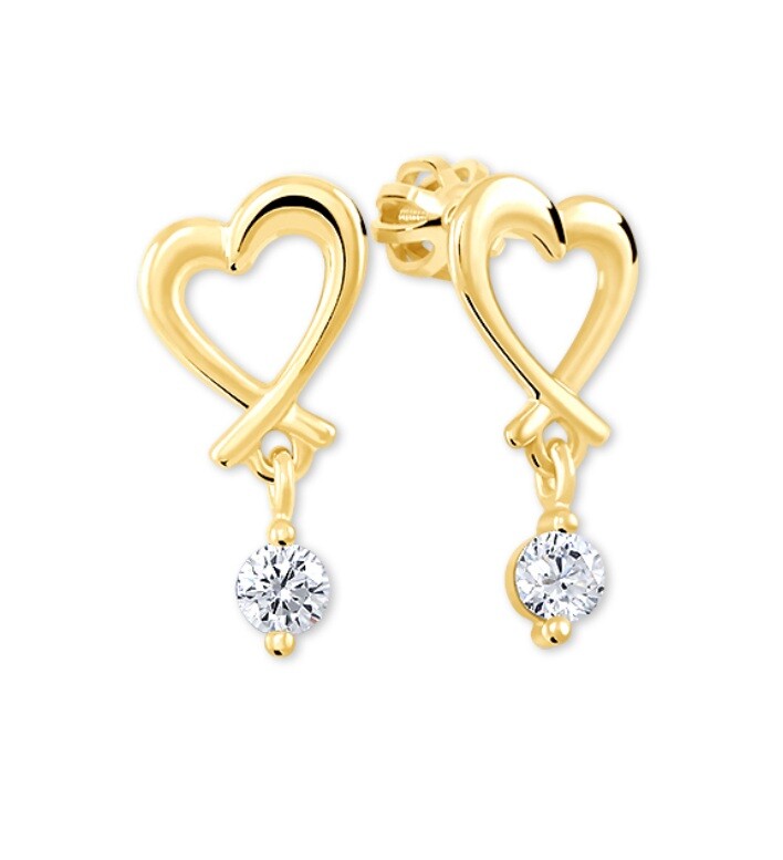 Soliter Něžné pozlacené náušnice Srdce 436 001 00447 05