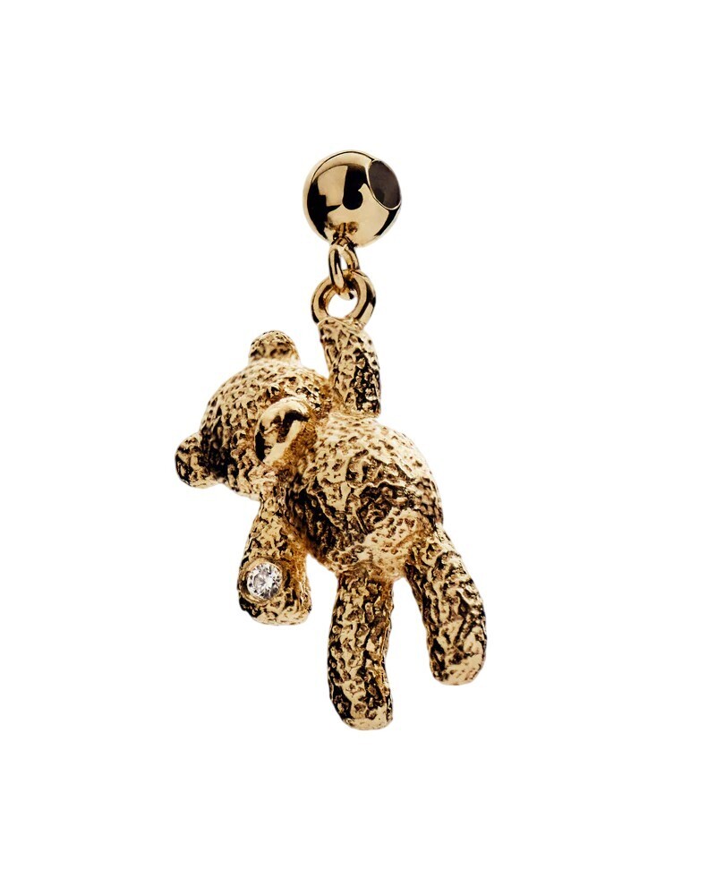 PDPAOLA Drobný pozlacený přívěsek se zirkonem Medvídek CH01-306-U