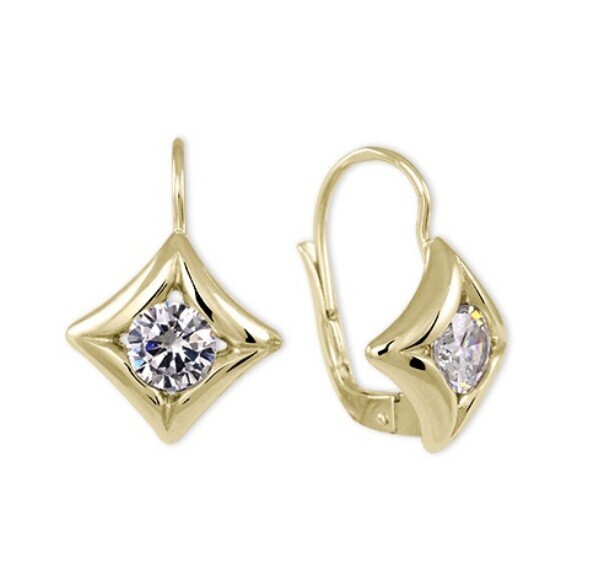 Soliter Pozlacené náušnice s čirým krystalem 436 001 00241 0500000