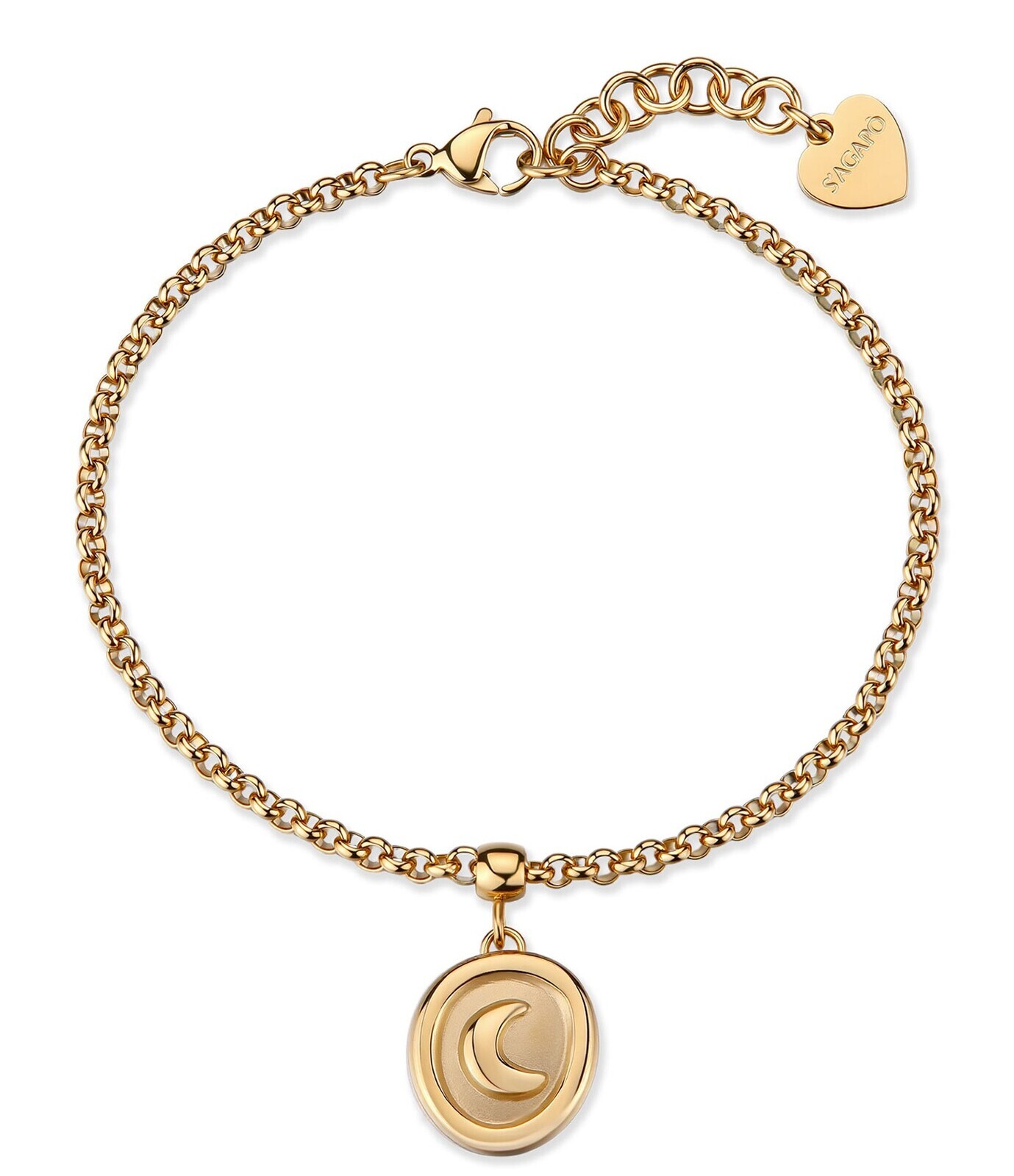 S'Agapõ Dámský pozlacený náramek Rolo Měsíc Feelings SFE47