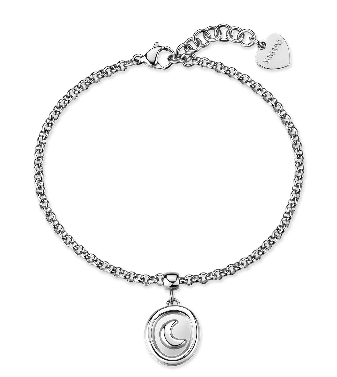 S'Agapõ Dámský ocelový náramek Rolo Měsíc Feelings SFE46