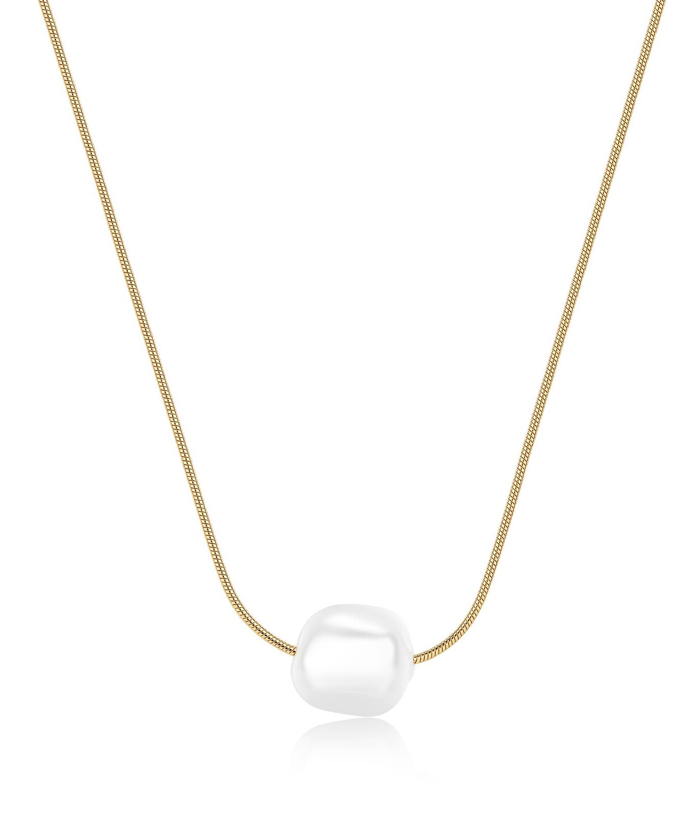 S'Agapõ Něžný pozlacený náhrdelník s perlou Shell Wisdom SWI40