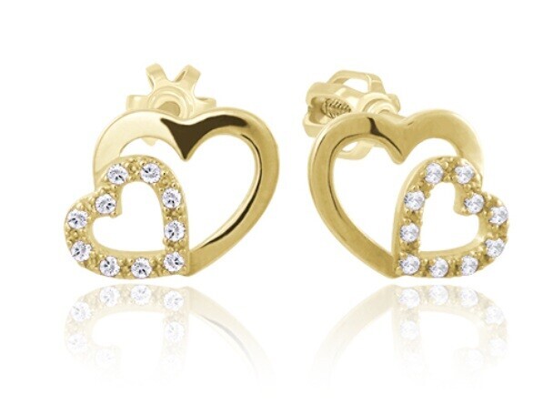 Soliter Srdíčkové náušnice ze žlutého zlata 239 001 01136 00