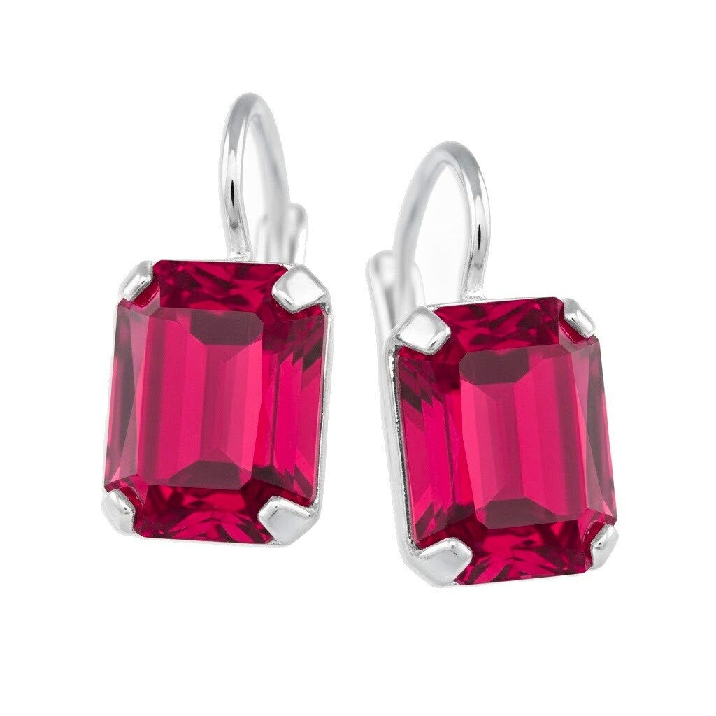 Soliter Třpytivé náušnice s červeným krystalem 438 001 01771 0400770