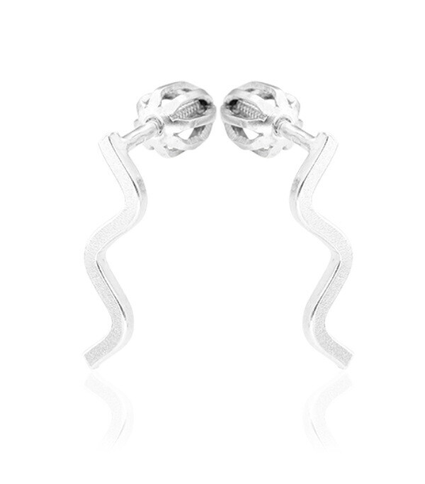 Soliter Visací stříbrné náušnice Vlnky 431 001 02494 04