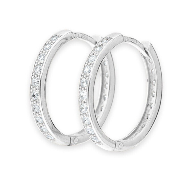 Soliter Kruhové náušnice z bílého zlata se zirkony 239 001 01324 07