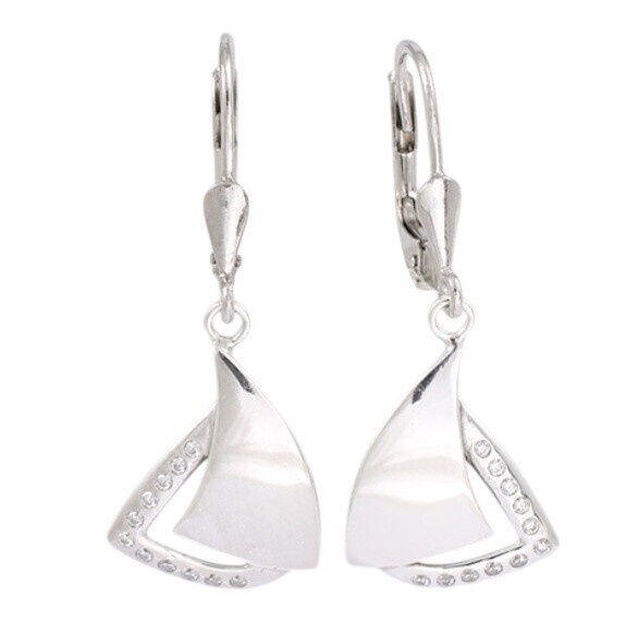 Soliter Stylové visací náušnice s kubickými zirkony 436 001 00631 04