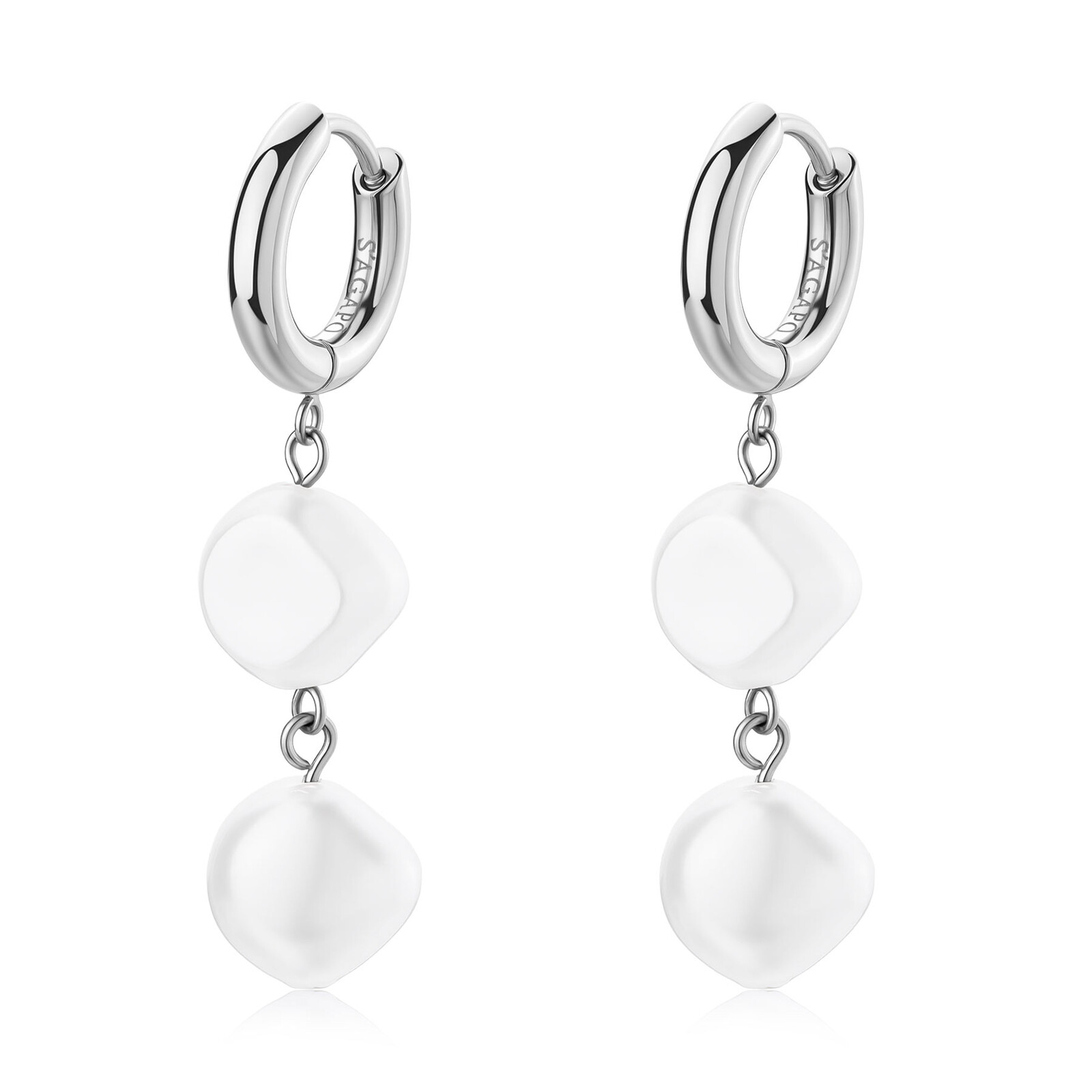 S'Agapõ Visací ocelové náušnice s umělými perlami Wisdom SWI47