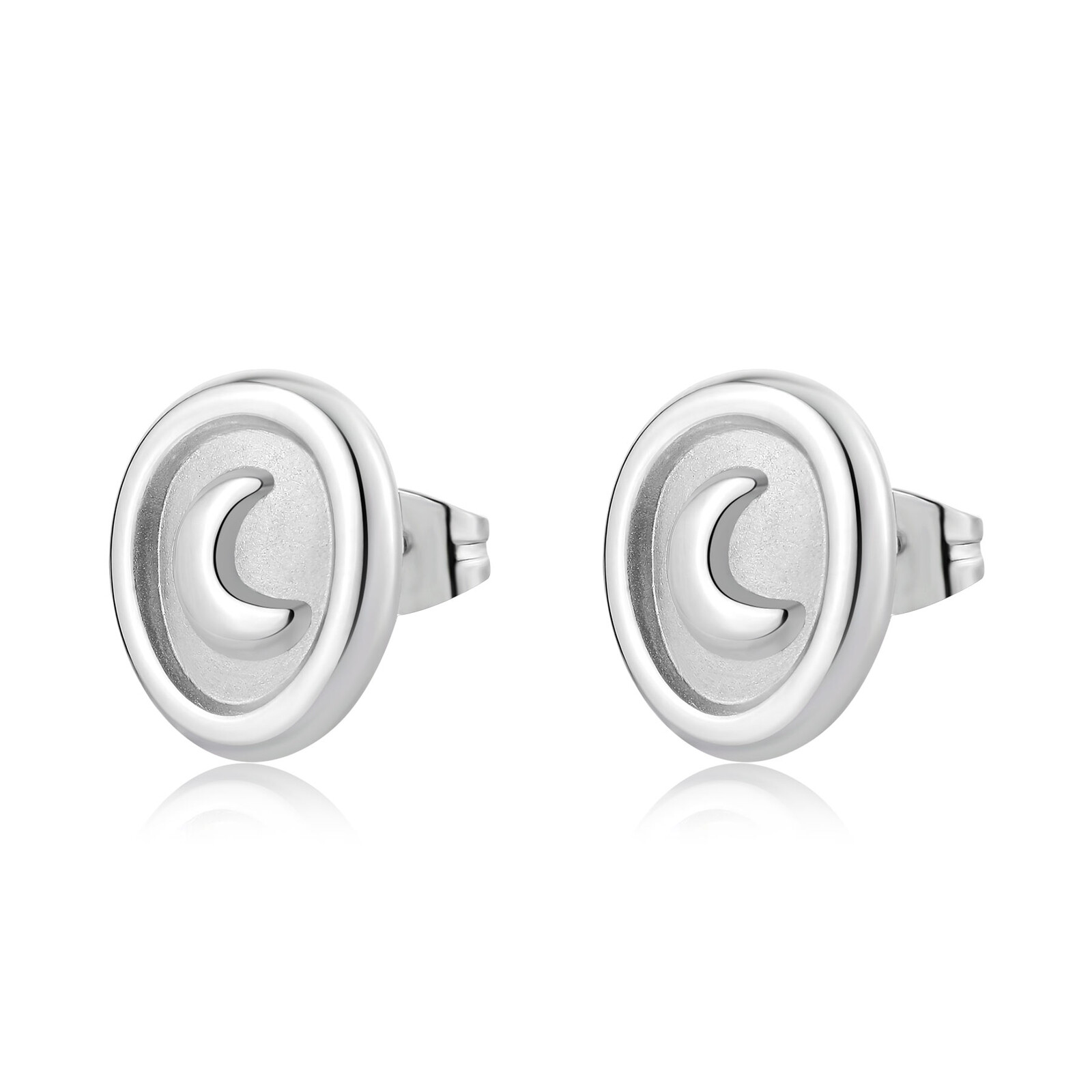 S'Agapõ Peckové náušnice z oceli Měsíc Feelings SFE23